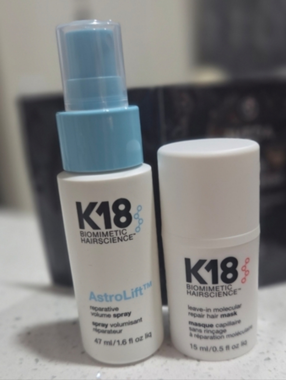 K18 Hair Bundle AstroLift Volume Spray + Leave-In Mask Travel Size Set